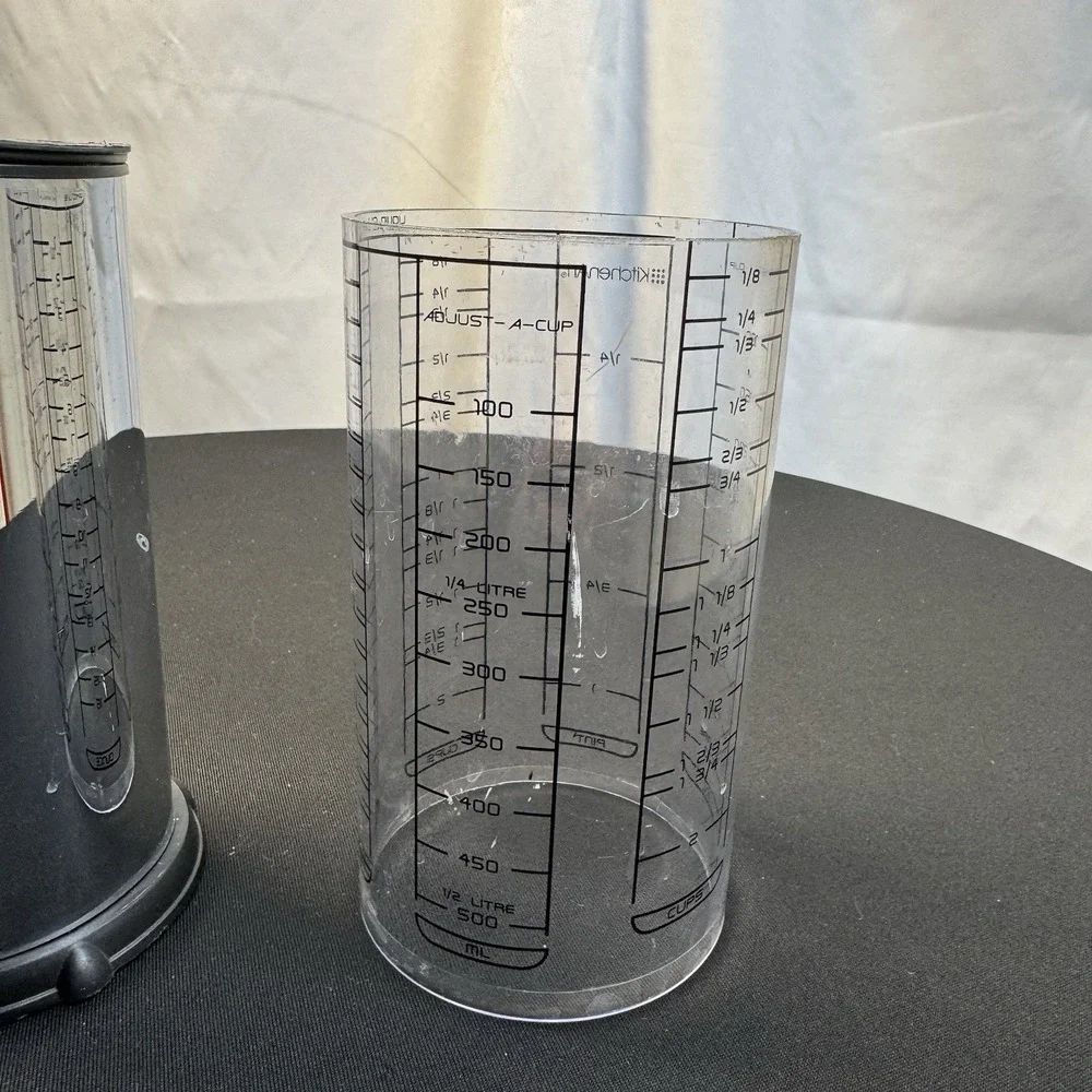 Kitchen Art Wet/Dry Measuring Adjust-A-Cup 2Cups/16oz/500ml, pint, Silver/Black